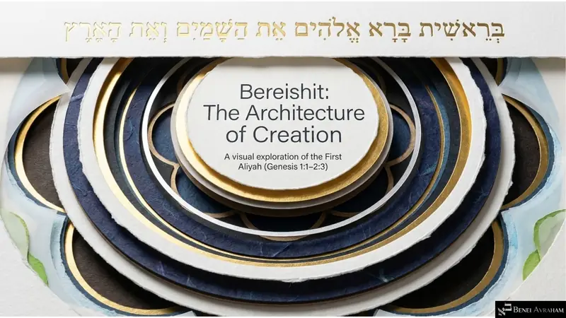 Bereshit: The Architecture of Creation — a visual exploration of the First Aliyah (Genesis 1:1–2:3)