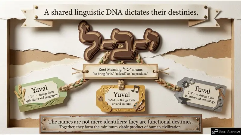 A shared linguistic DNA: Yaval, Yuval and Tuval from the root Y-V-L