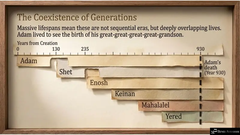 The coexistence of generations: overlapping lifespans from Adam to Yered