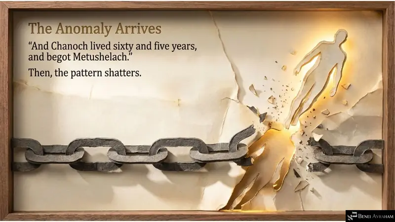 The anomaly arrives: Chanoch breaks the pattern (Genesis 5:21)