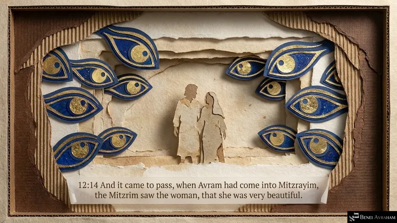 The Mitzrim see that Sarai is very beautiful (Genesis 12:14)