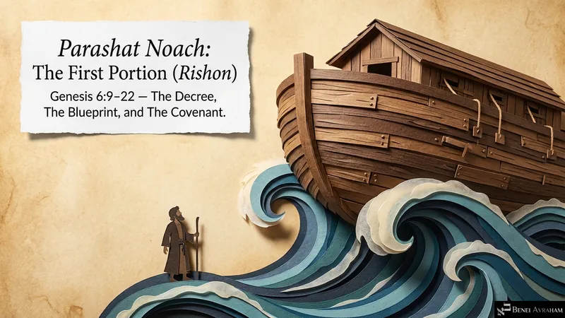 Parashat Noach: The First Portion (Rishon), Genesis 6:9–22: the decree, the blueprint and the covenant