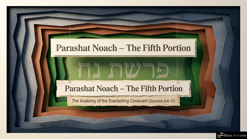 Title slide: Parashat Noach, the fifth portion, Chamishi: the anatomy of the everlasting covenant (Genesis 9:8–17)