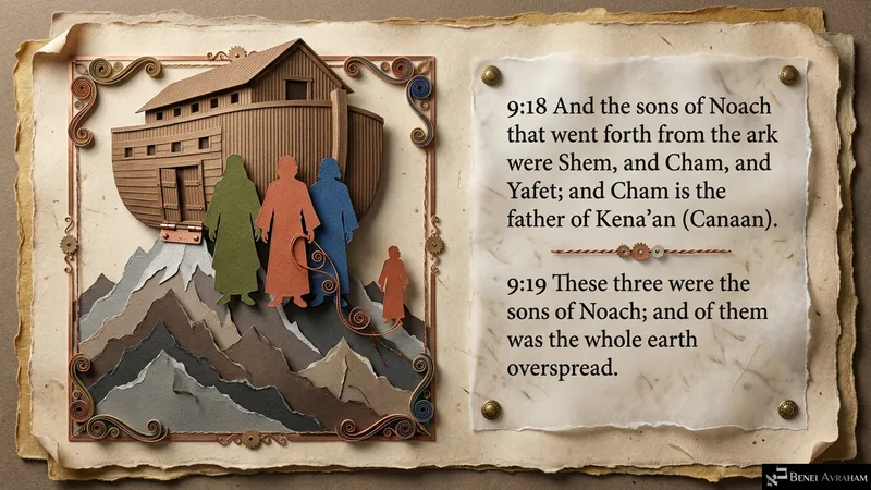 The sons of Noach who came out of the ark: Shem, Cham and Yafet (Genesis 9:18–19)