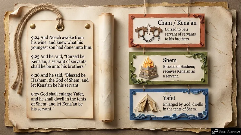 Noach’s words over Kena’an, Shem and Yafet (Genesis 9:24–27)