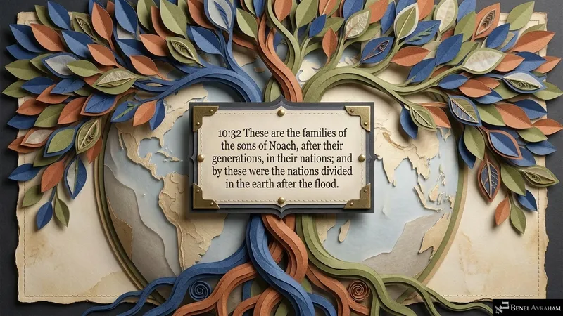 The families of the sons of Noach, from whom the nations spread after the flood (Genesis 10:32)