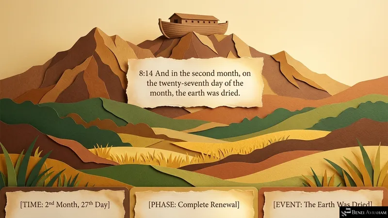 Complete renewal: on the twenty-seventh day of the second month the earth is dried (Genesis 8:14)