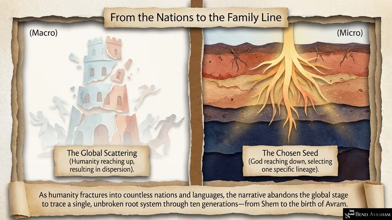From the nations to the family line: the global scattering and the chosen seed