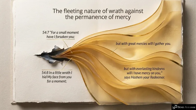 The fleeting nature of wrath against the permanence of mercy: “For a small moment have I forsaken you” (Isaiah 54:7–8)